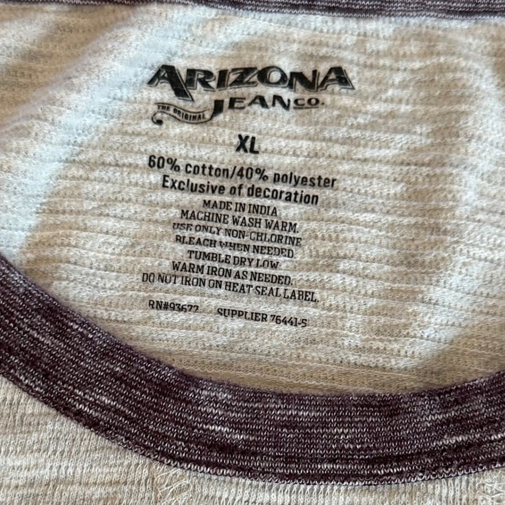 Arizona Baseball Tee Mens XL Gray Burgundy Raglan Long Sleeve Shirt - Picture 6 of 8